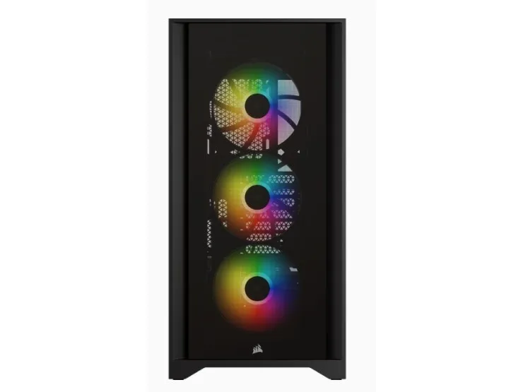 CORSAIR | iCUE 4000X RGB – Miditower - ATX - ingen strømforsyning - Sort - USB/Lyd