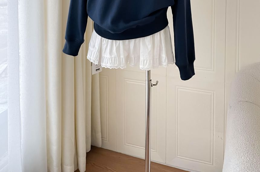 DIYI - Effen sweatshirt met boothals