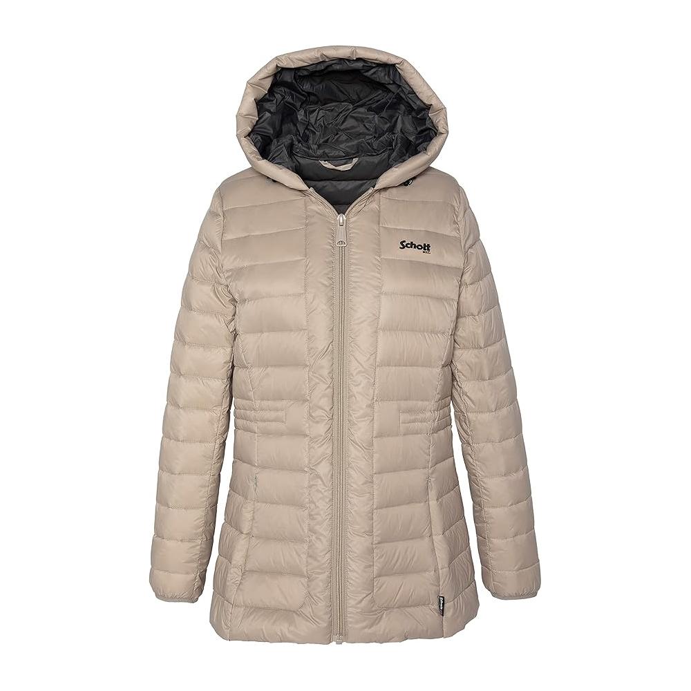 Schott Doudoune Longue Beige Femme Schott BAKER2WRS