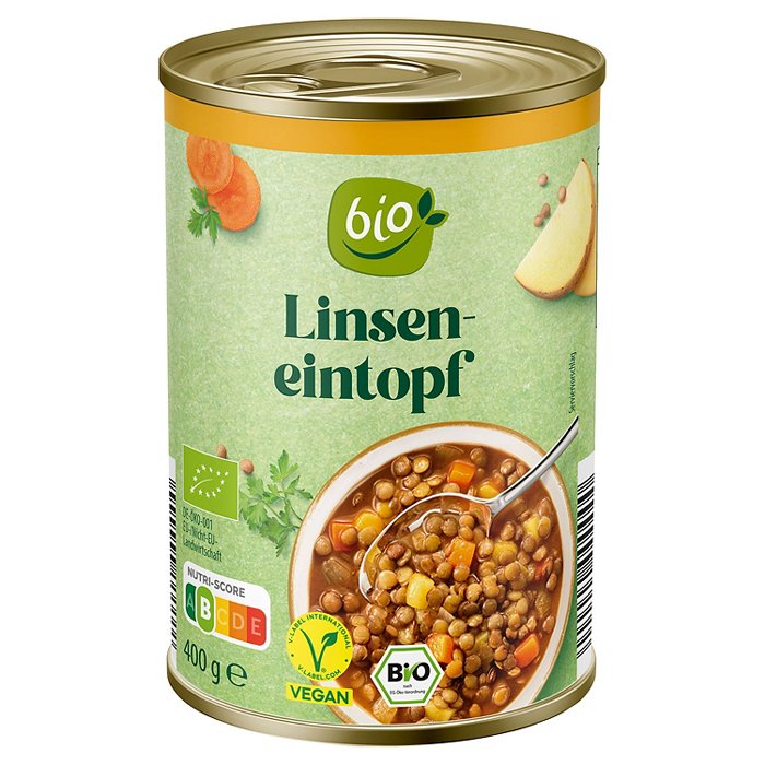 BIO Bio-Suppe/-Eintopf 400 g, Linseneintopf