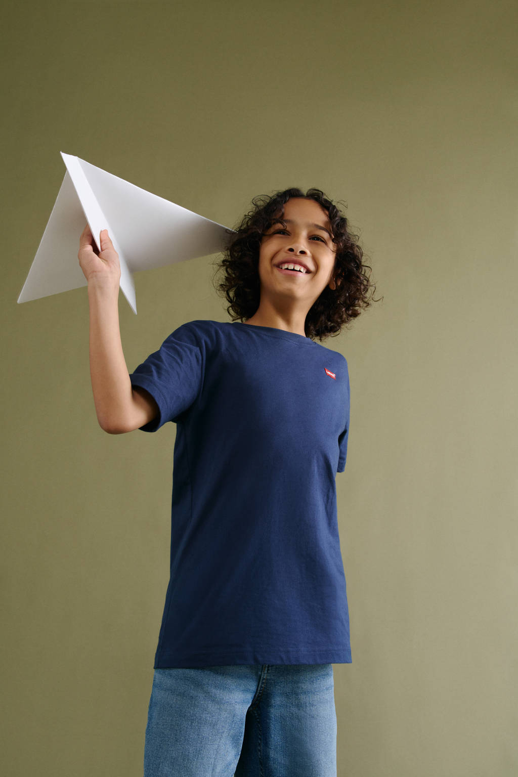 Levi's basic T-shirt Batwing chest met logo donkerblauw