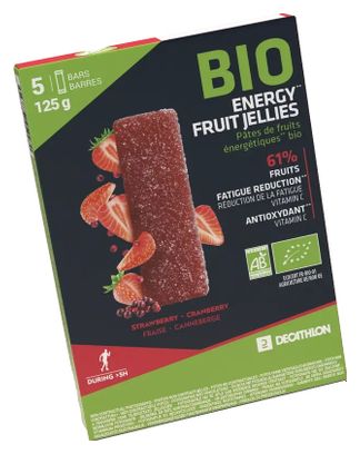 Pâtes de fruits énergétiques Bio Decathlon Nutrition Fraise/Canneberge - 5x25g