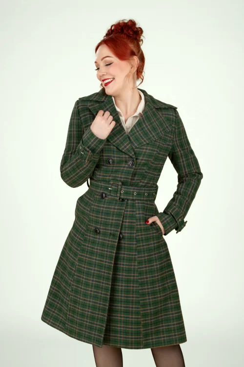 Vixen Polly Plaid jas in groen