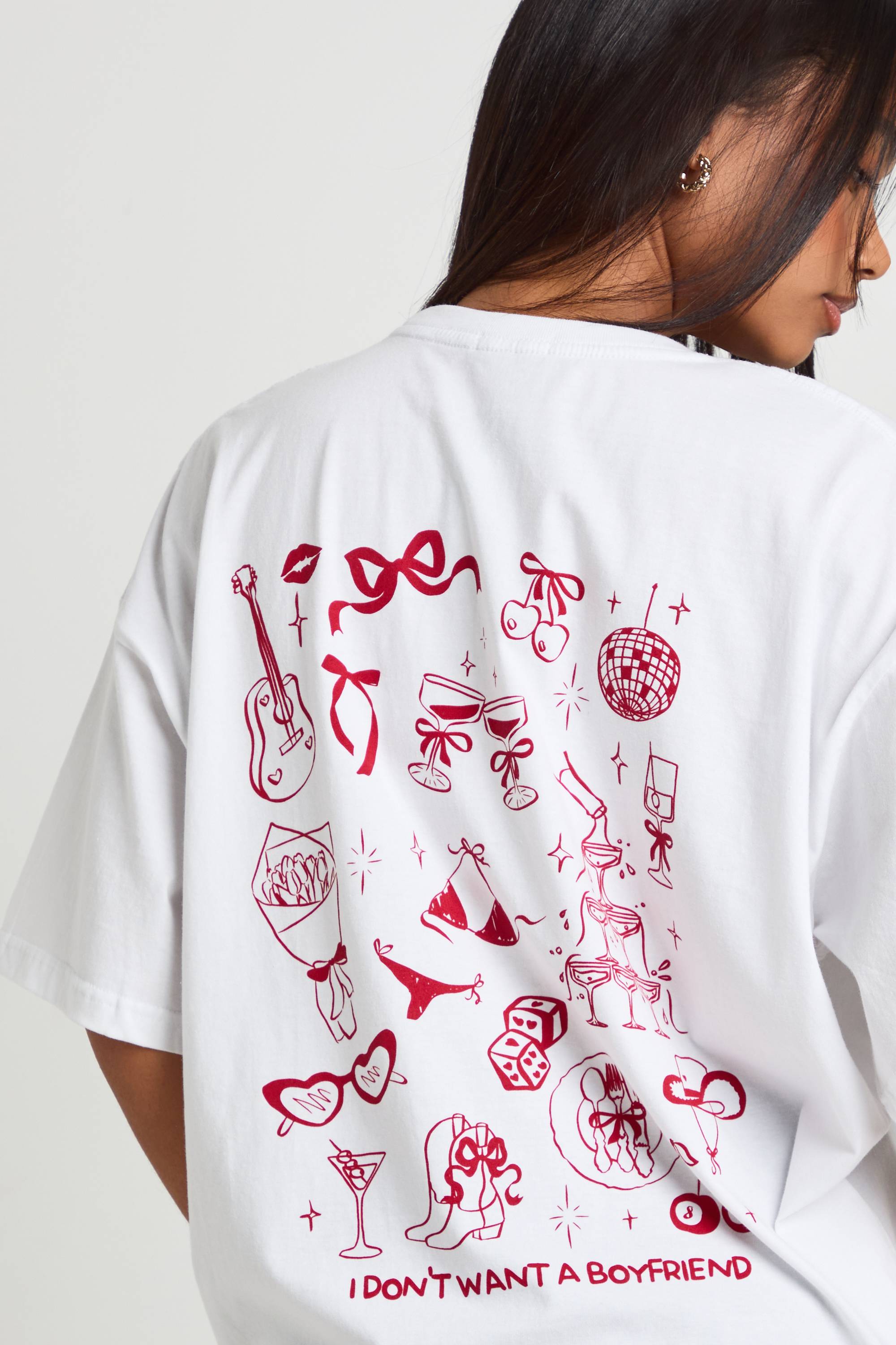boohoo T-shirt Imprimé Au Dos Avec Message Girly 
