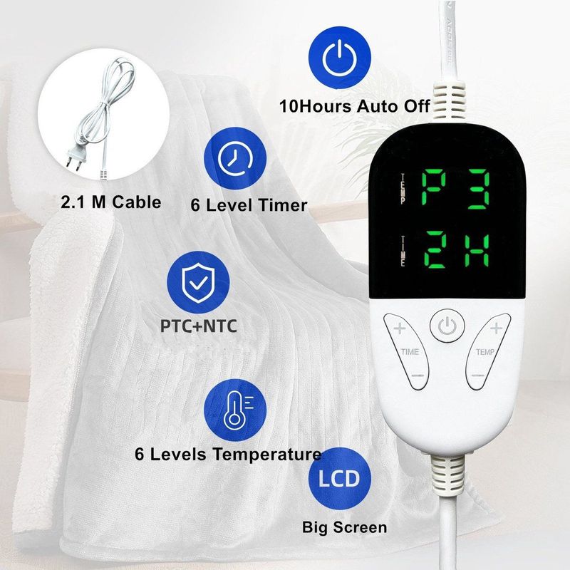 Elektrische Omslagdeken - Fleece - Zwart - Quality Heating