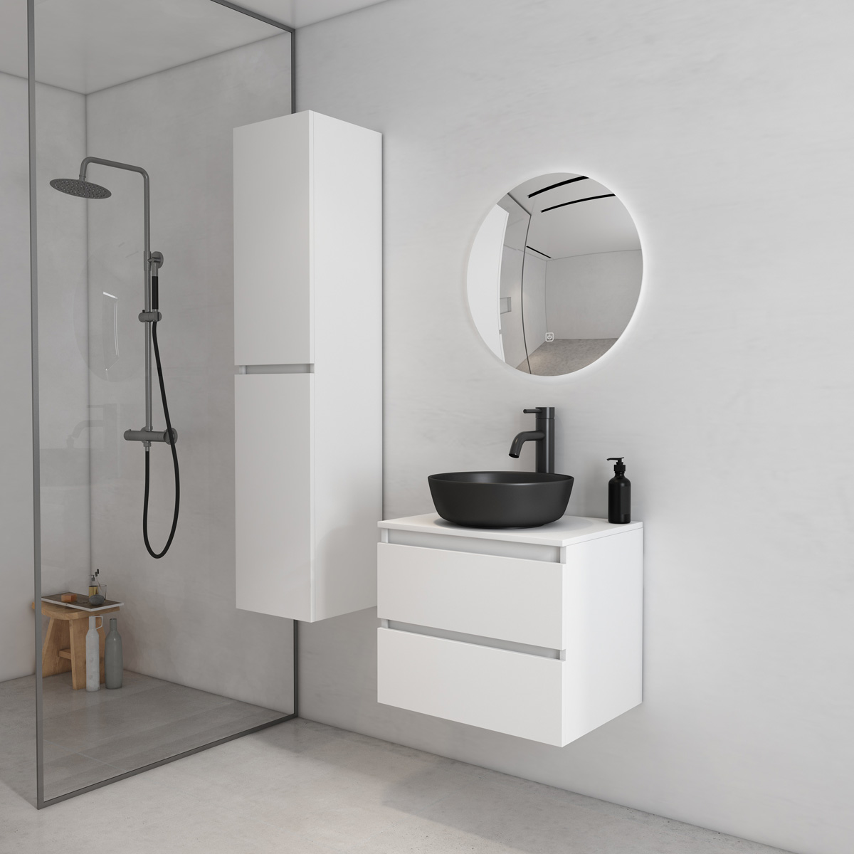 Fontana Proma badkamermeubel 60cm zonder kom mat wit