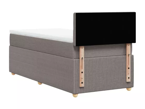 Sommier à lattes de lit avec matelas Taupe 90x190 cm Tissu