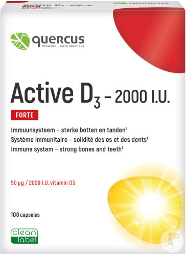 Quercus Active D3 2000UI Complément Alimentaire 100 Gélules