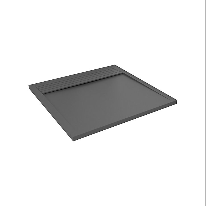Receveur de douche carré en béton, 80 x 80 cm, anthracite, Homesight