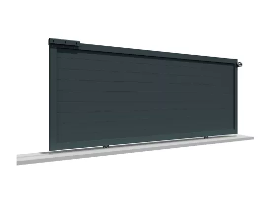 Portail coulissant motorisé plein L 3500 x H 1692 mm - Gris anthracite RAL7016ST