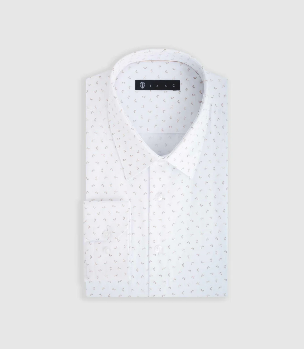 Chemise ville blanche et beige 