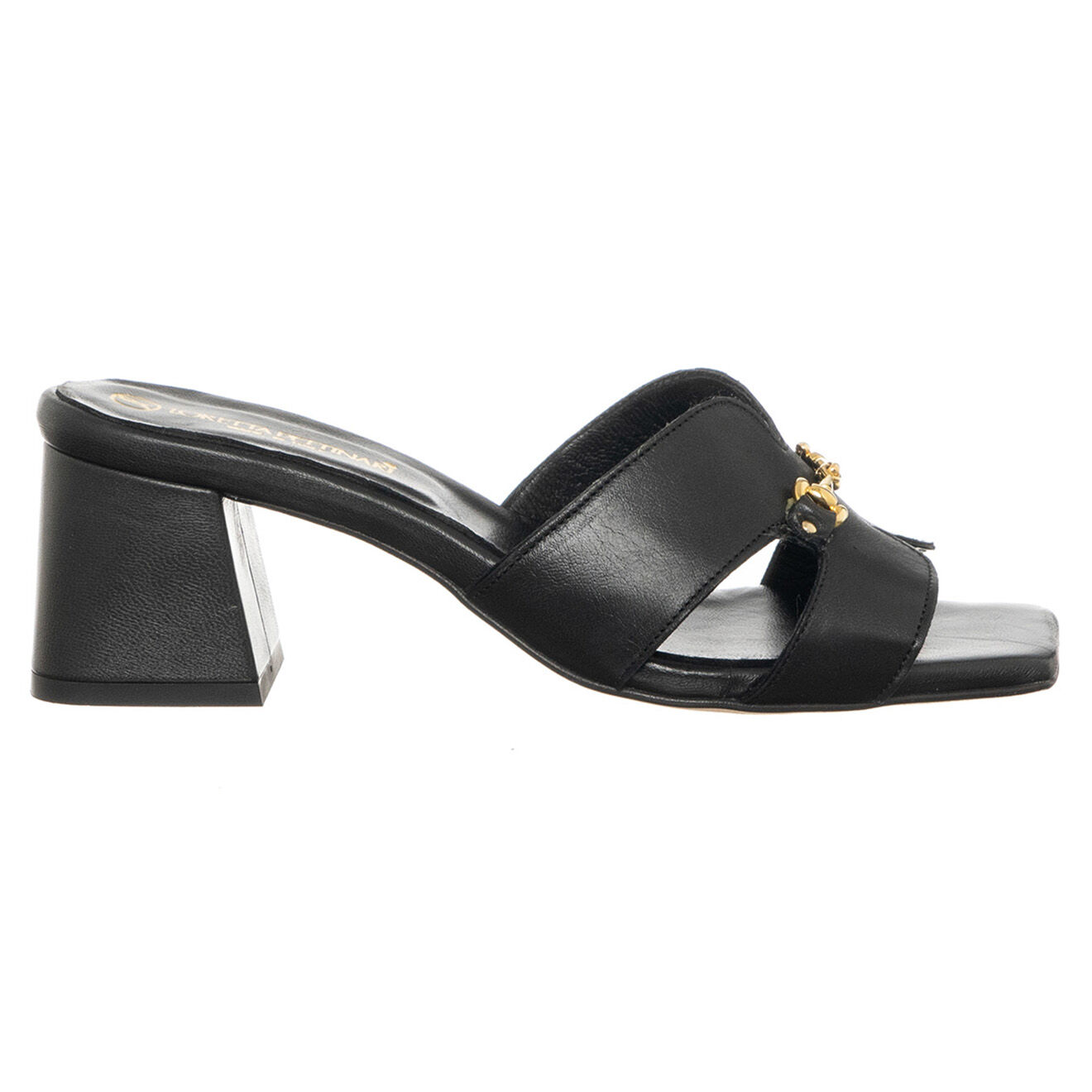 Loretta Pettinari Mules en Cuir Arancia noires - Talon 5.5 cm