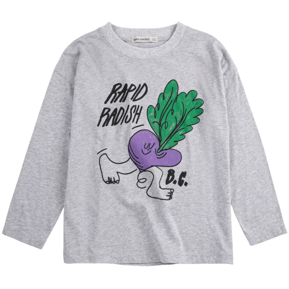 Køb Bobo Choses Heather Grey Rapid Radish Long Sleeve T-Shirt