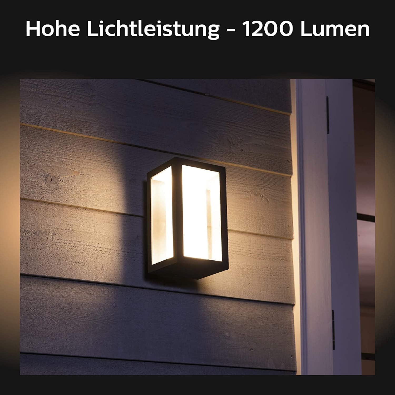 Philips Hue White and Color Ambiance LED Wandleuchte Impress (schmal), Outdoor Leuchte für den Aussenbereich, dimmbar, bis zu 16 Millionen Farben, smarte Lichtsteuerung via App