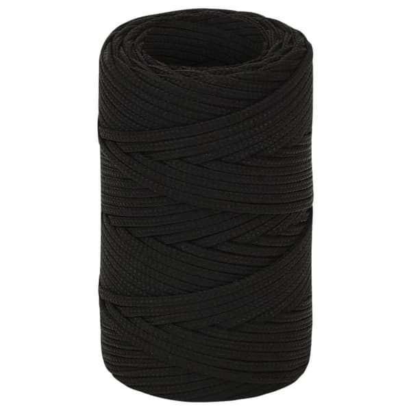 vidaXL Arbeidstau svart 2 mm 50 m polyester