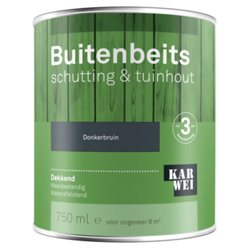 KARWEI buitenbeits schutting & tuinhout dekkend donkerbruin 750 ml