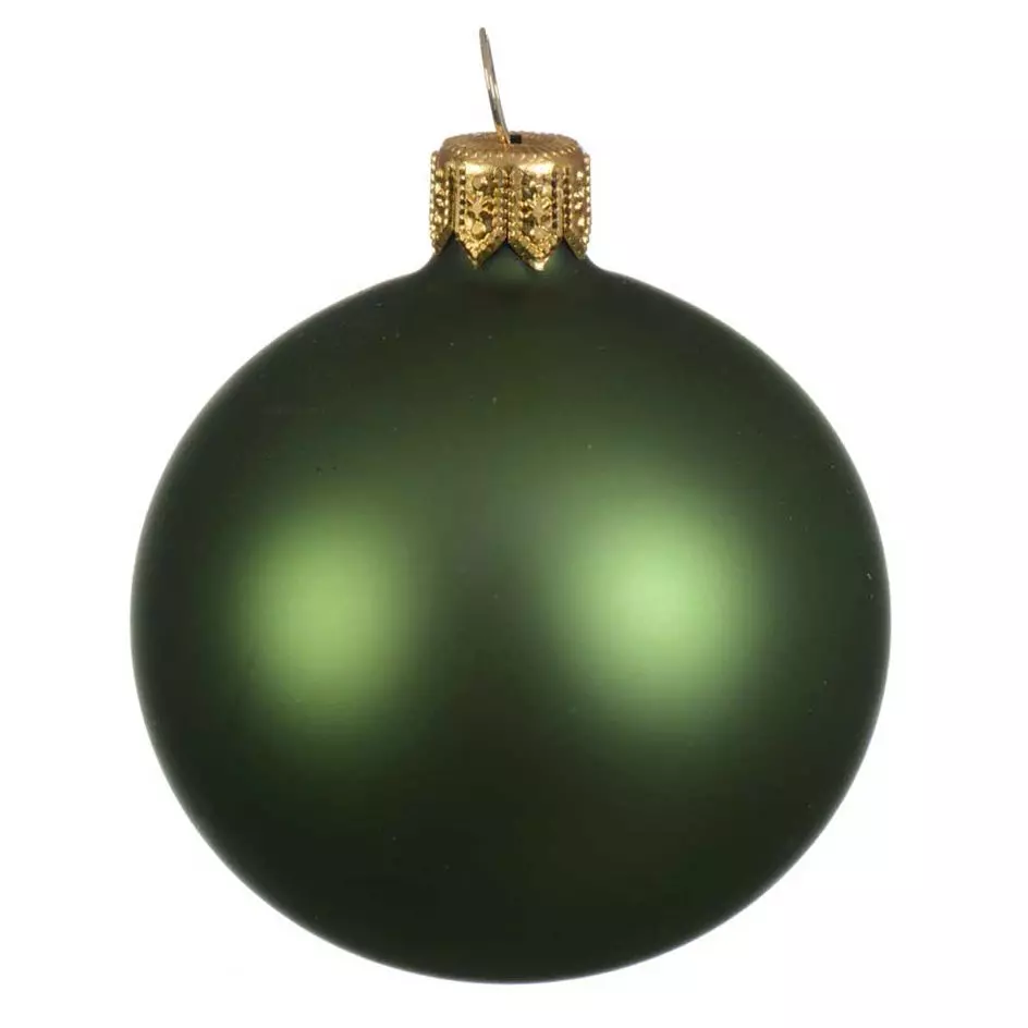 Lot de 4 boules de Noël en verre (D100 mm) Arctique mate Vert sapin