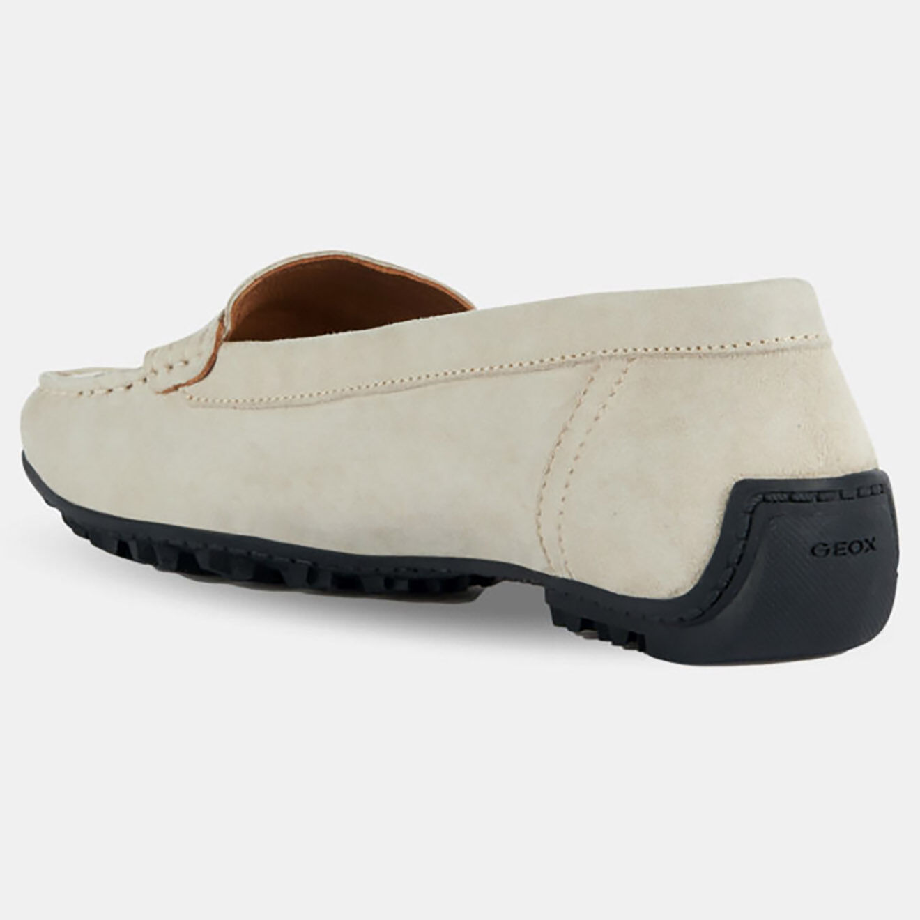 Geox Mocassins en Velours de Cuir Kosmopolis écrus