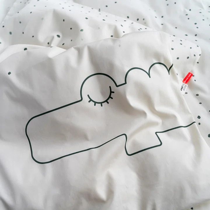 Done by Deer - Kinderbettwäsche Baby, 70 x 100 cm, Dreamy Dots, weiss