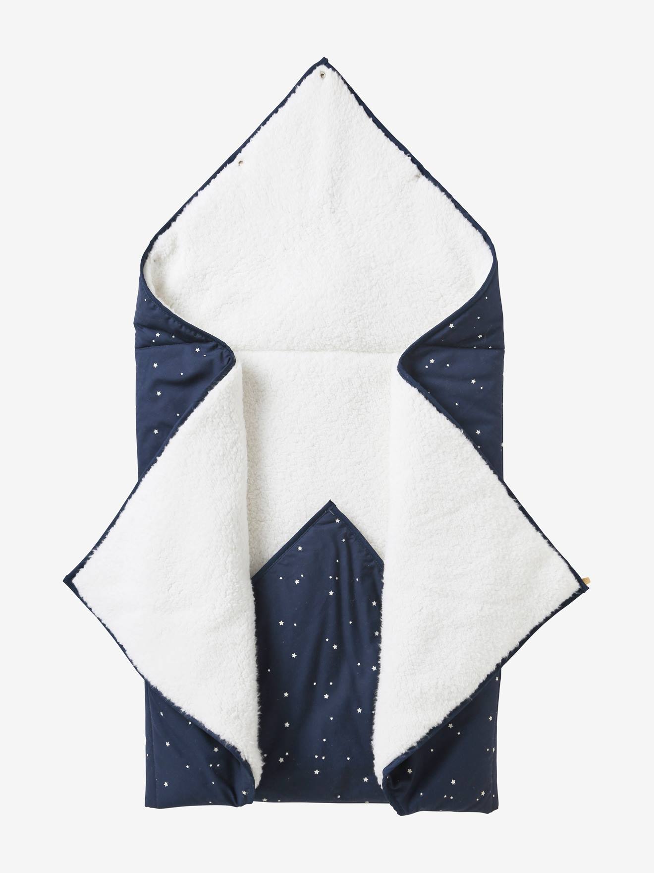 Manta origami azul-escura com estampa