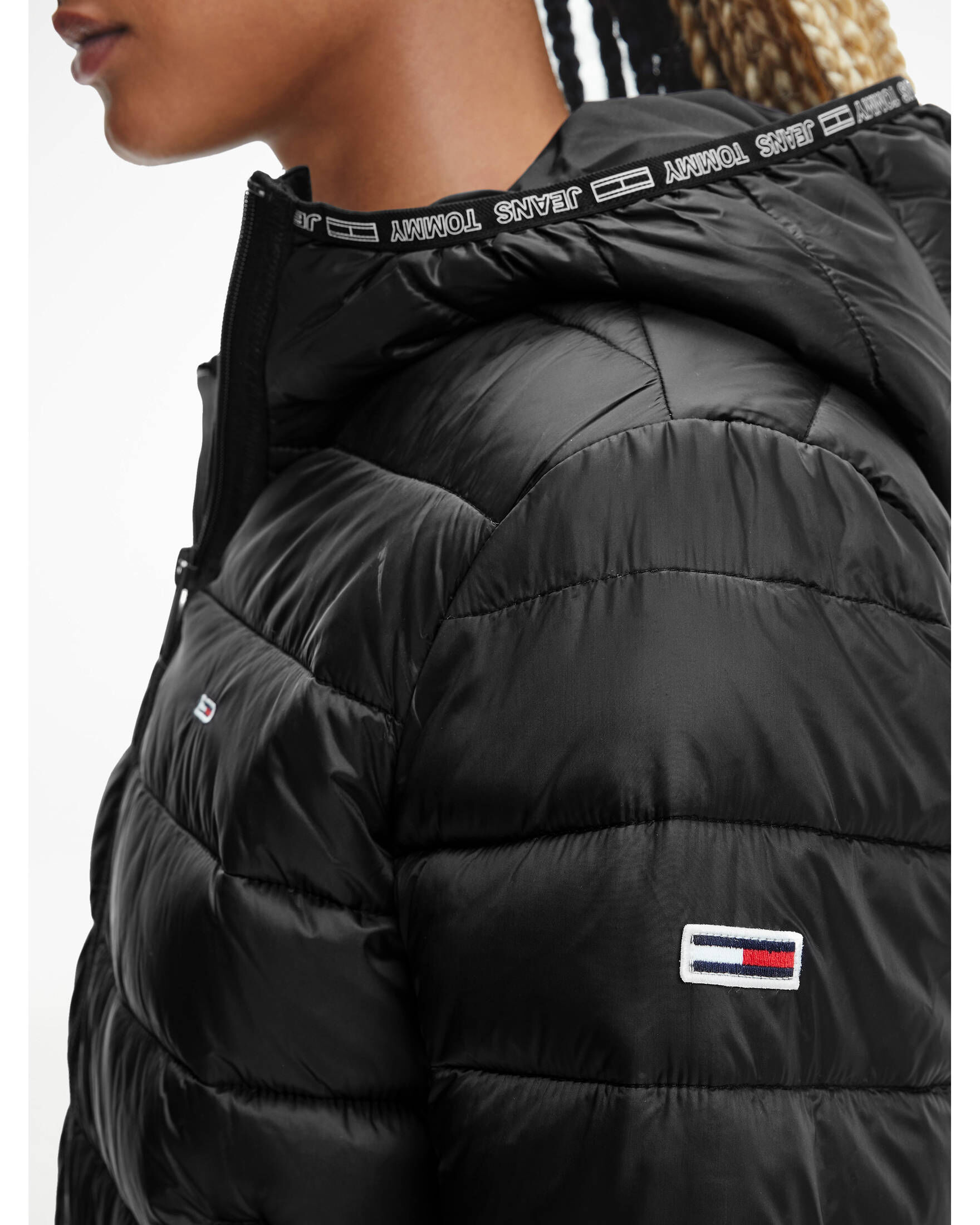 Tommy Jeans| Damen Steppjacke mit Kapuze TJW QUILTED TAPE HOODED JACKET