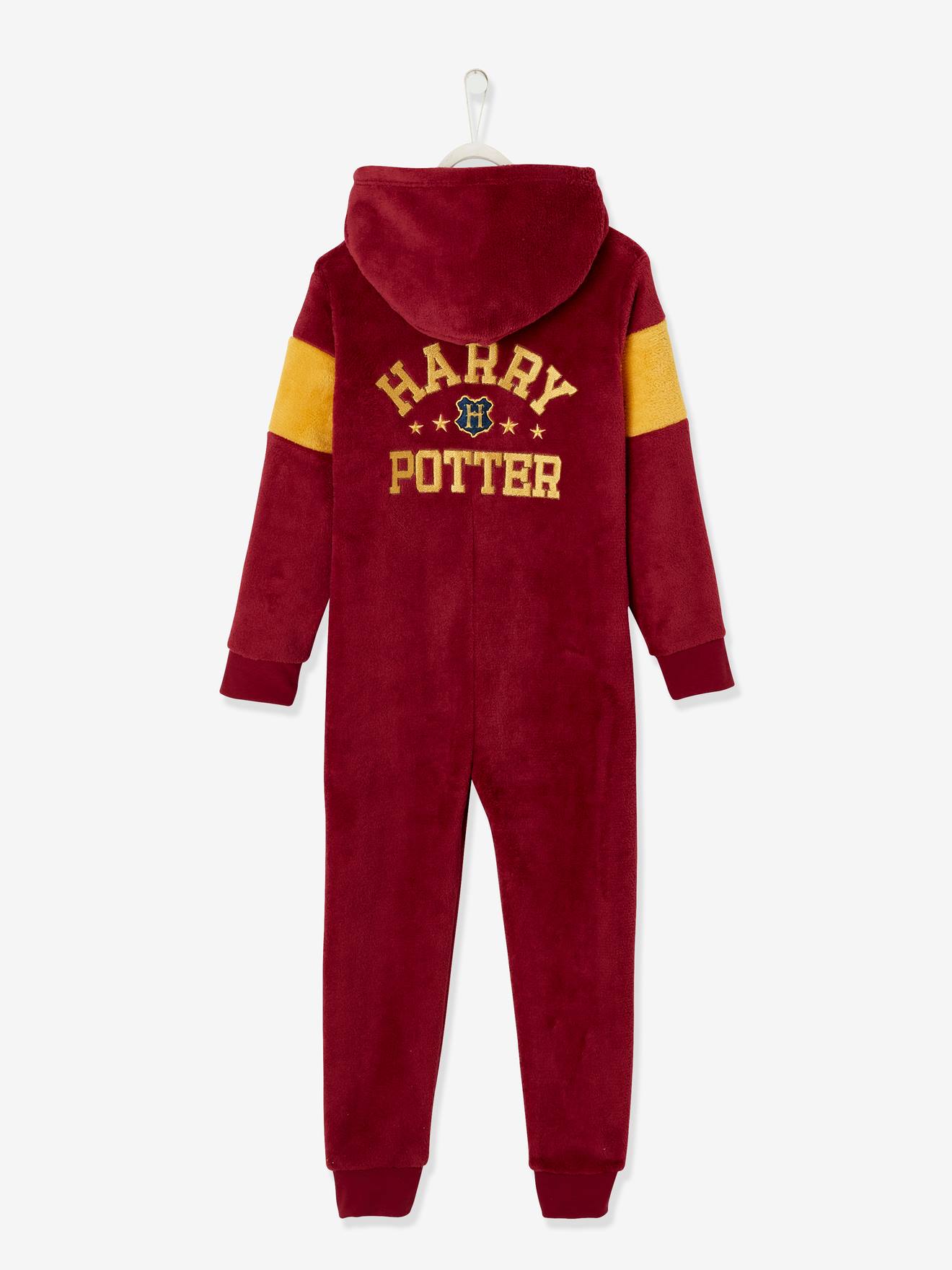 Macacão de lã Harry Potter para meninos, vermelho escuro liso com estampas.