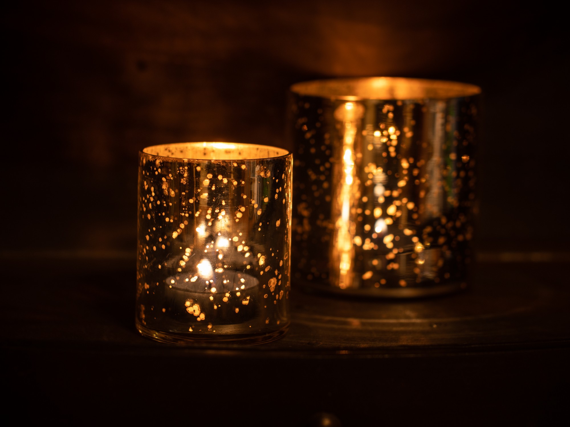 Windlicht 'Beersel' S, Glas, silber, Ø 6 cm, H 7,5 cm von fischer's lagerhaus
