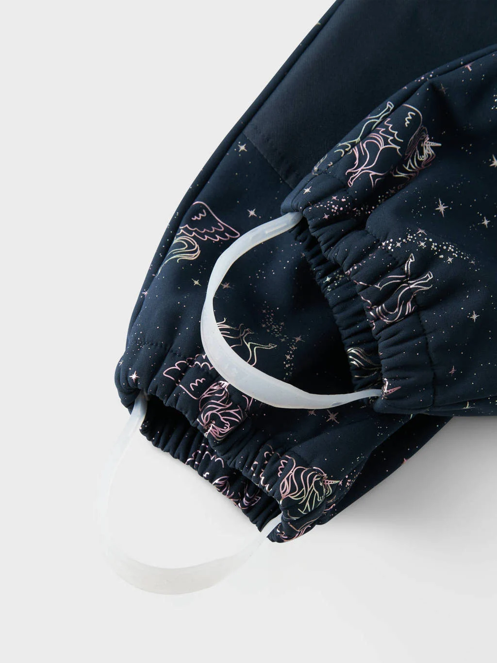 NAME IT softshell buitenspeelpak met all over print donkerblauw/roze metallic