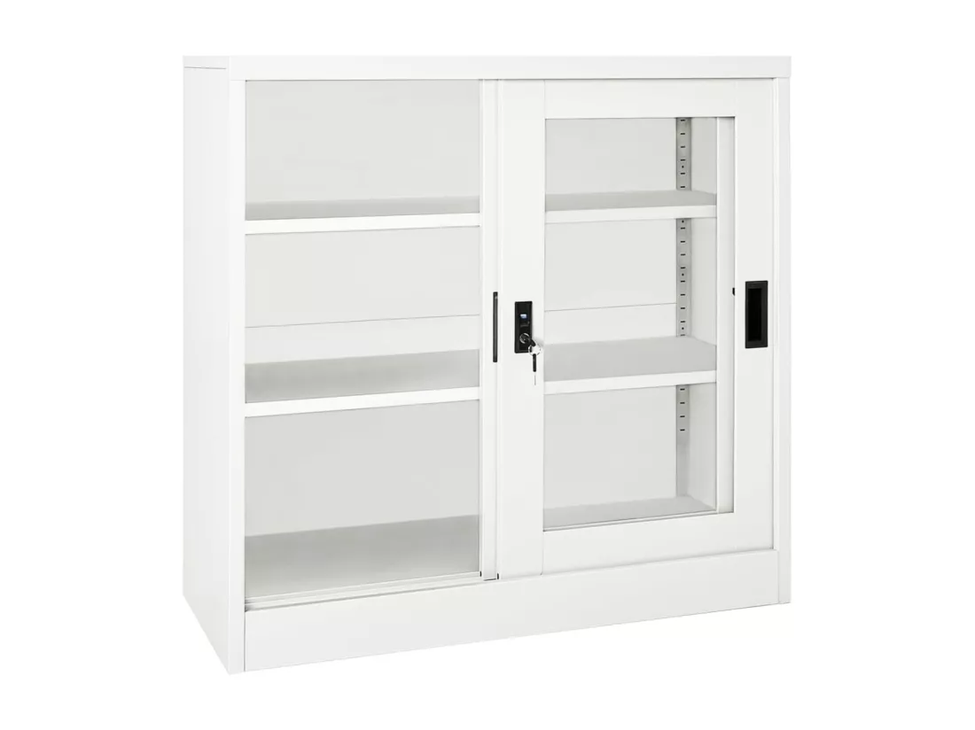 Armoire à portes coulissantes Blanc 90x40x90 cm Acier