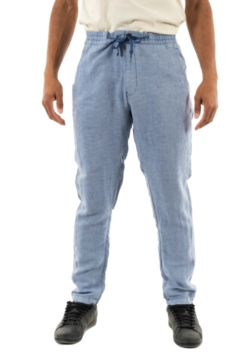 Pantalons superdry drawstring linen 51s navy/optic