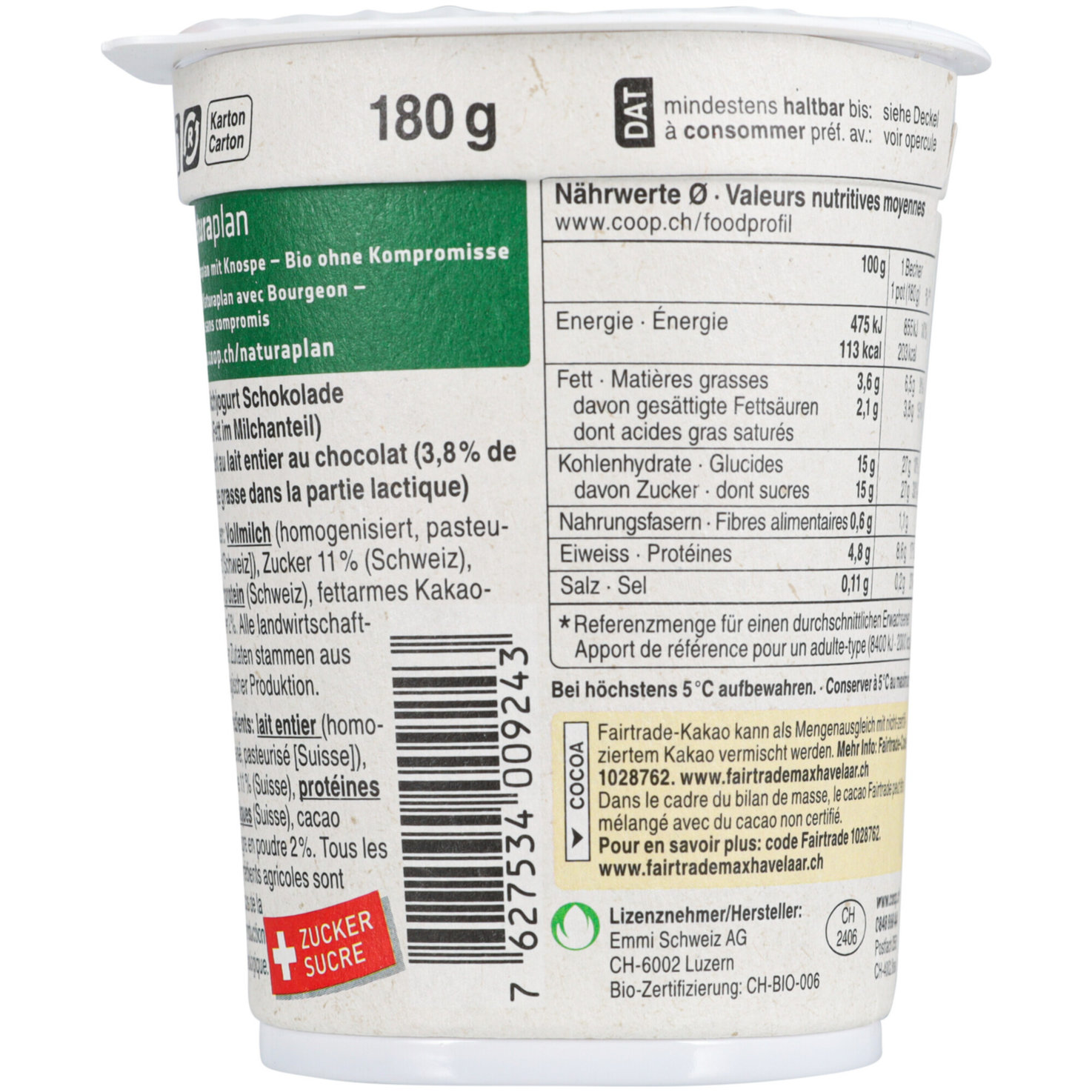 Naturaplan Bio Fairtrade Joghurt Choco 2x180g
