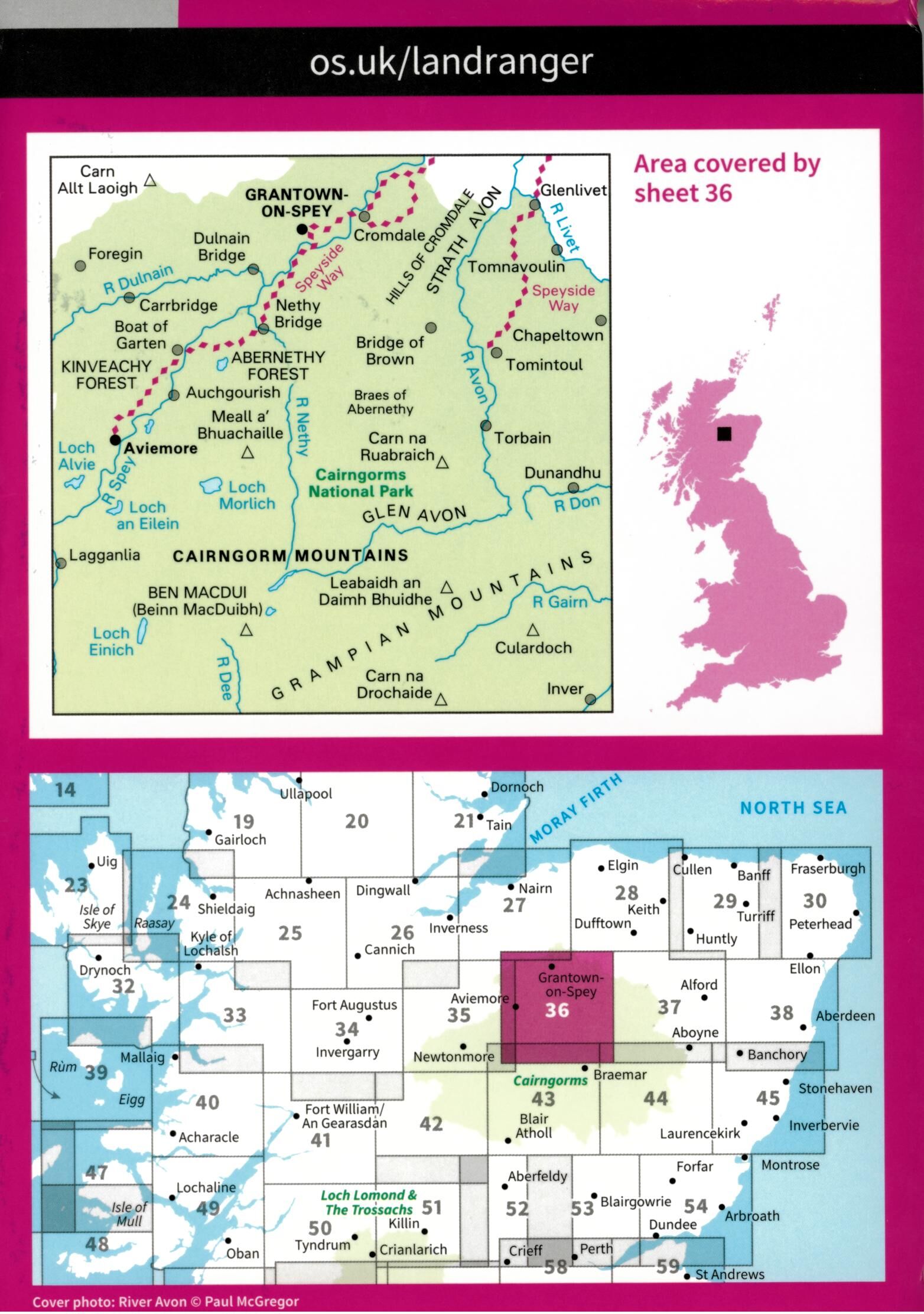 ORDNANCE SURVEY - 36 GB GRANTOWN 1 50 000