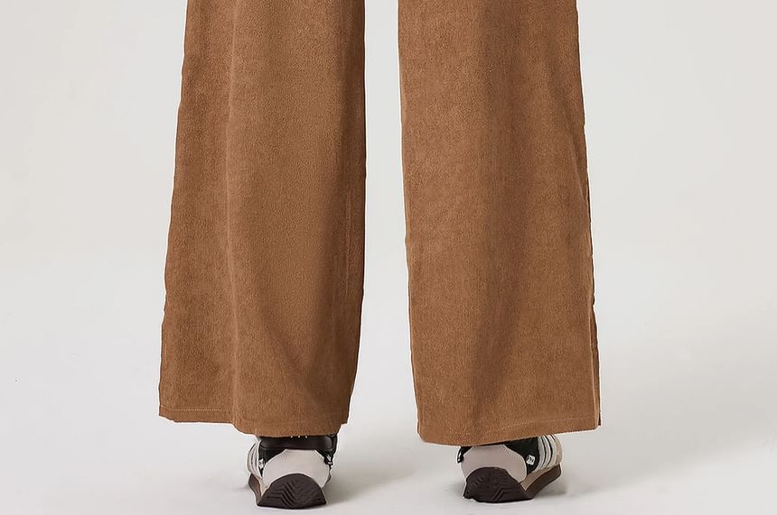 blossomgal - Lage taille corduroy broek met wijde pijpen