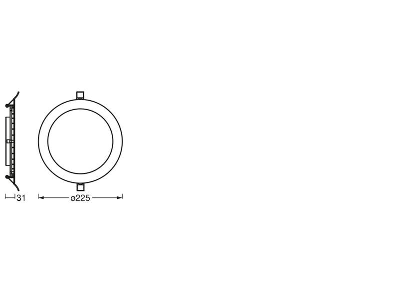 Ledvance Einbauleuchte Downlight ultra slim, Ø 22.5 cm, 22W Leuchte zum Einbauen