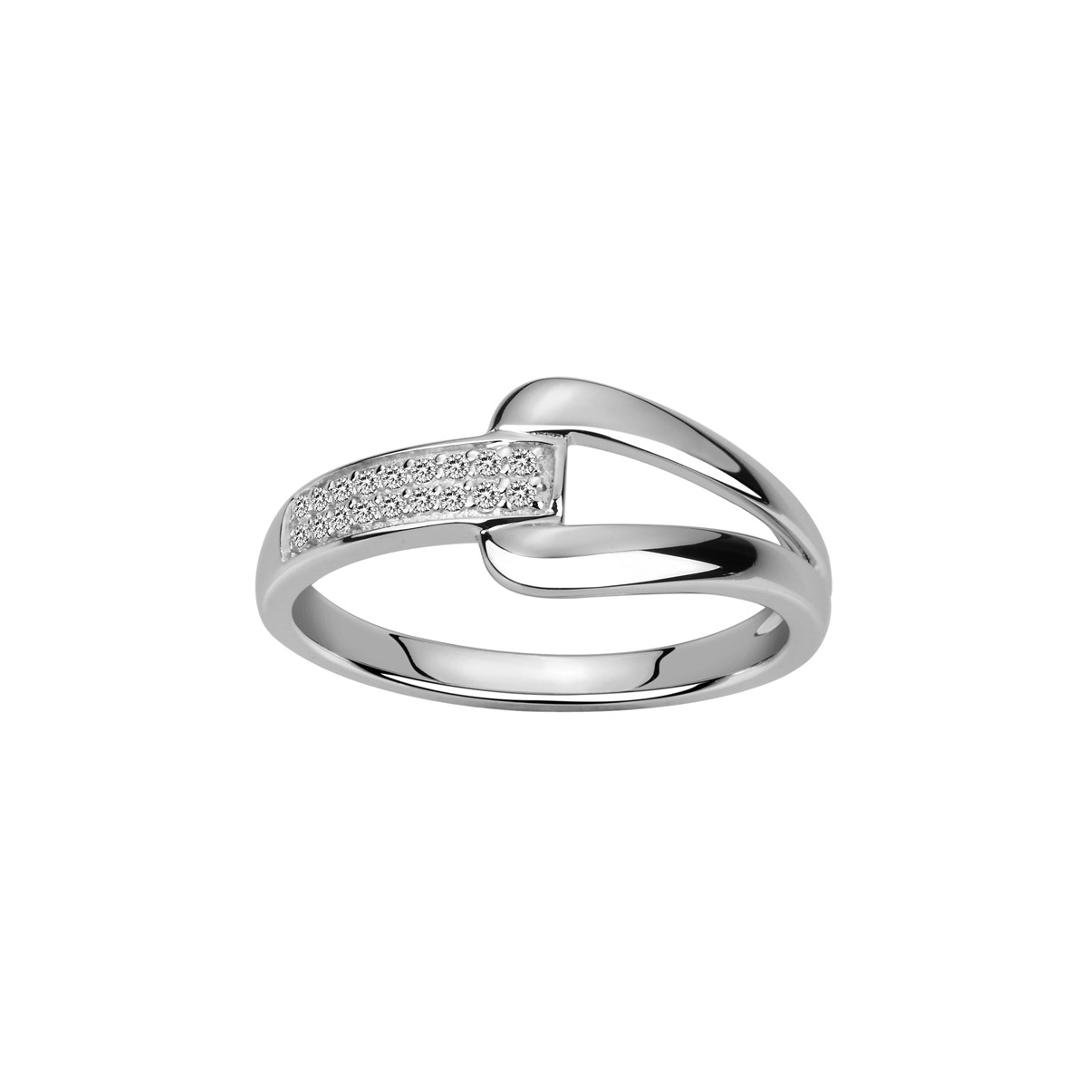 Bague en Argent avec oxyde de zirconium blanc