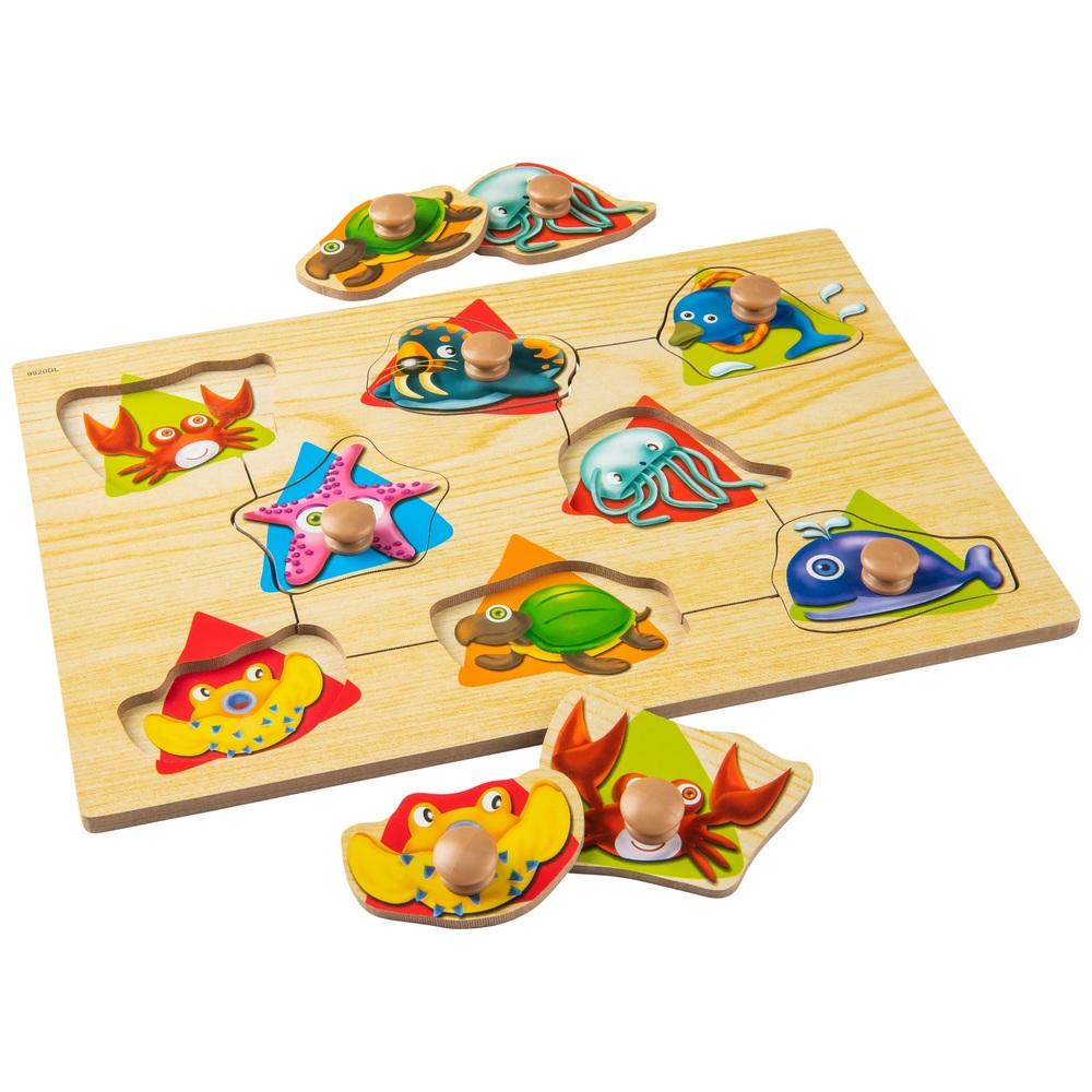 Einfach zu greifendes Holzpuzzle Unterwasserwelt