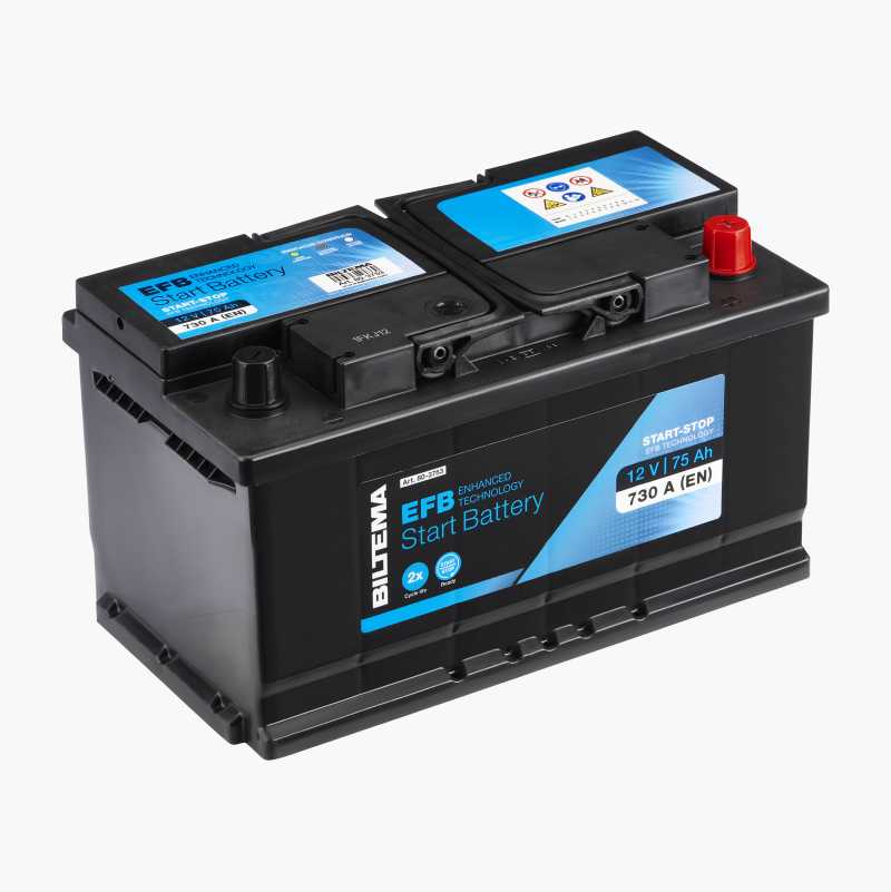 Startbatteri EFB, 12 V, 75 Ah