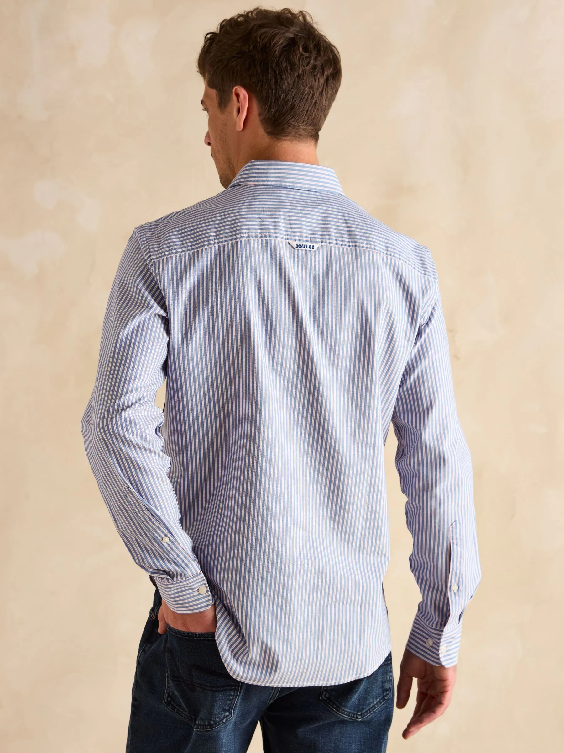 Blauw gestreept - Standaard - Joules Oxford overhemd van katoen met klassieke pasvorm