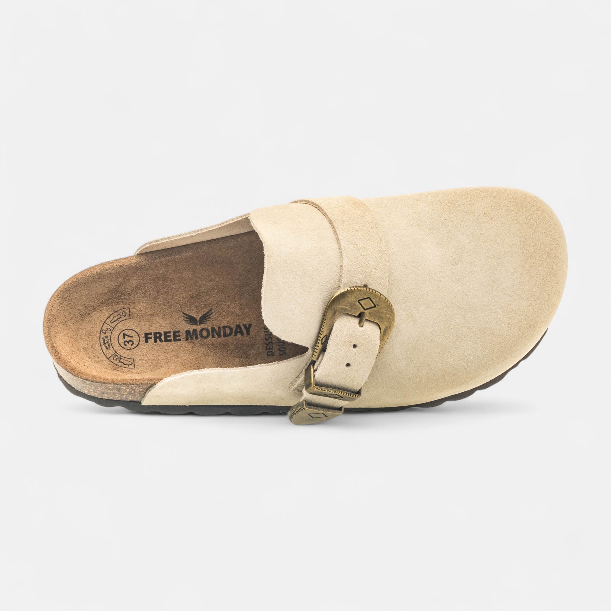 Mules Femme en cuir beige