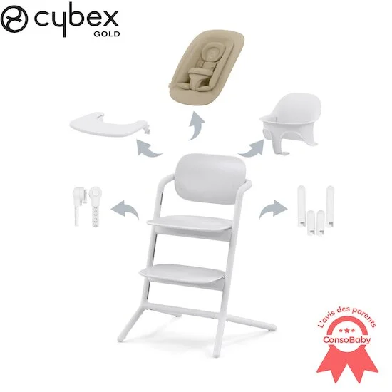 Chaise haute Lemo 4-en-1   All White        de               CYBEX