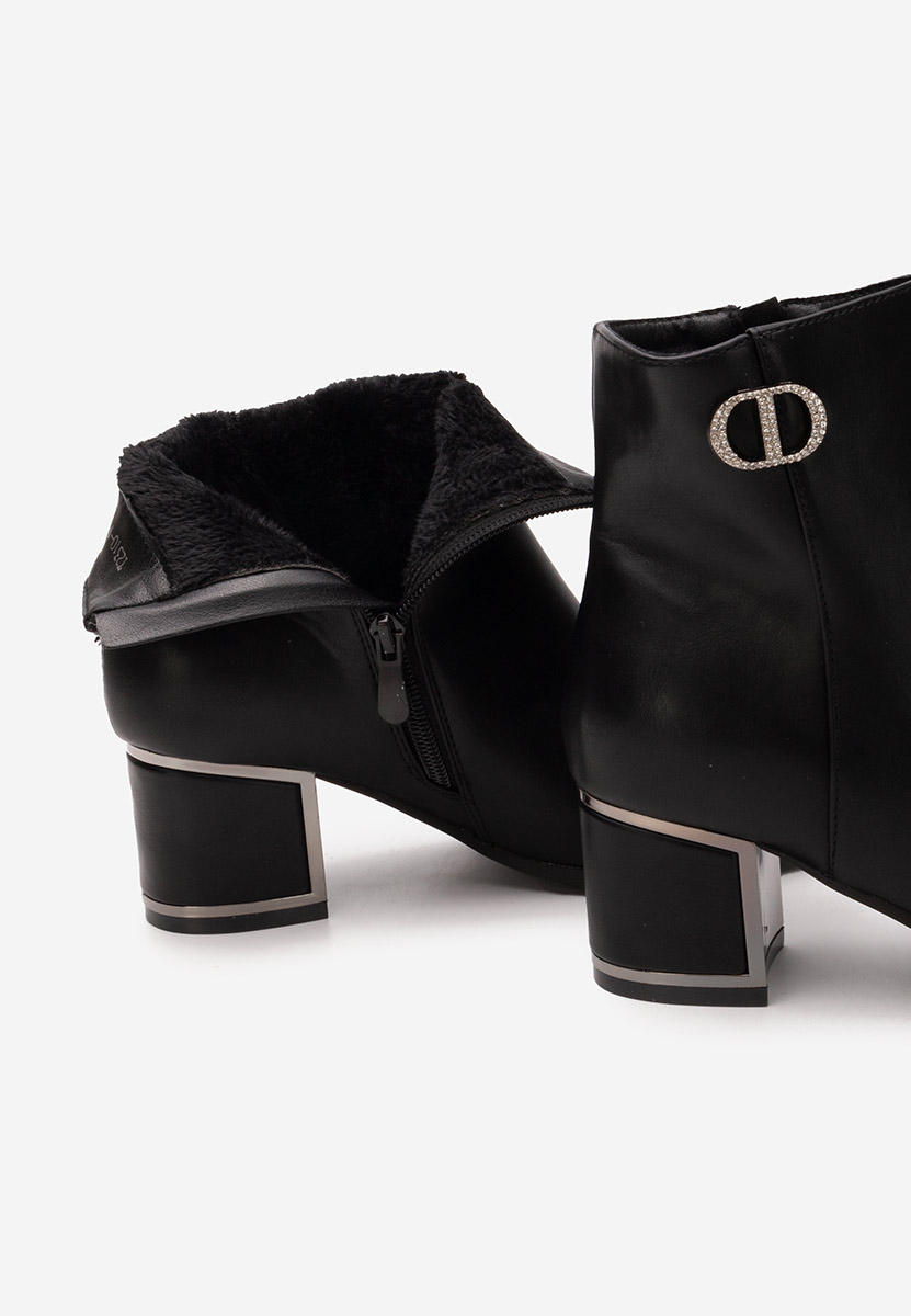 Bottines à gros talon noires Delmy