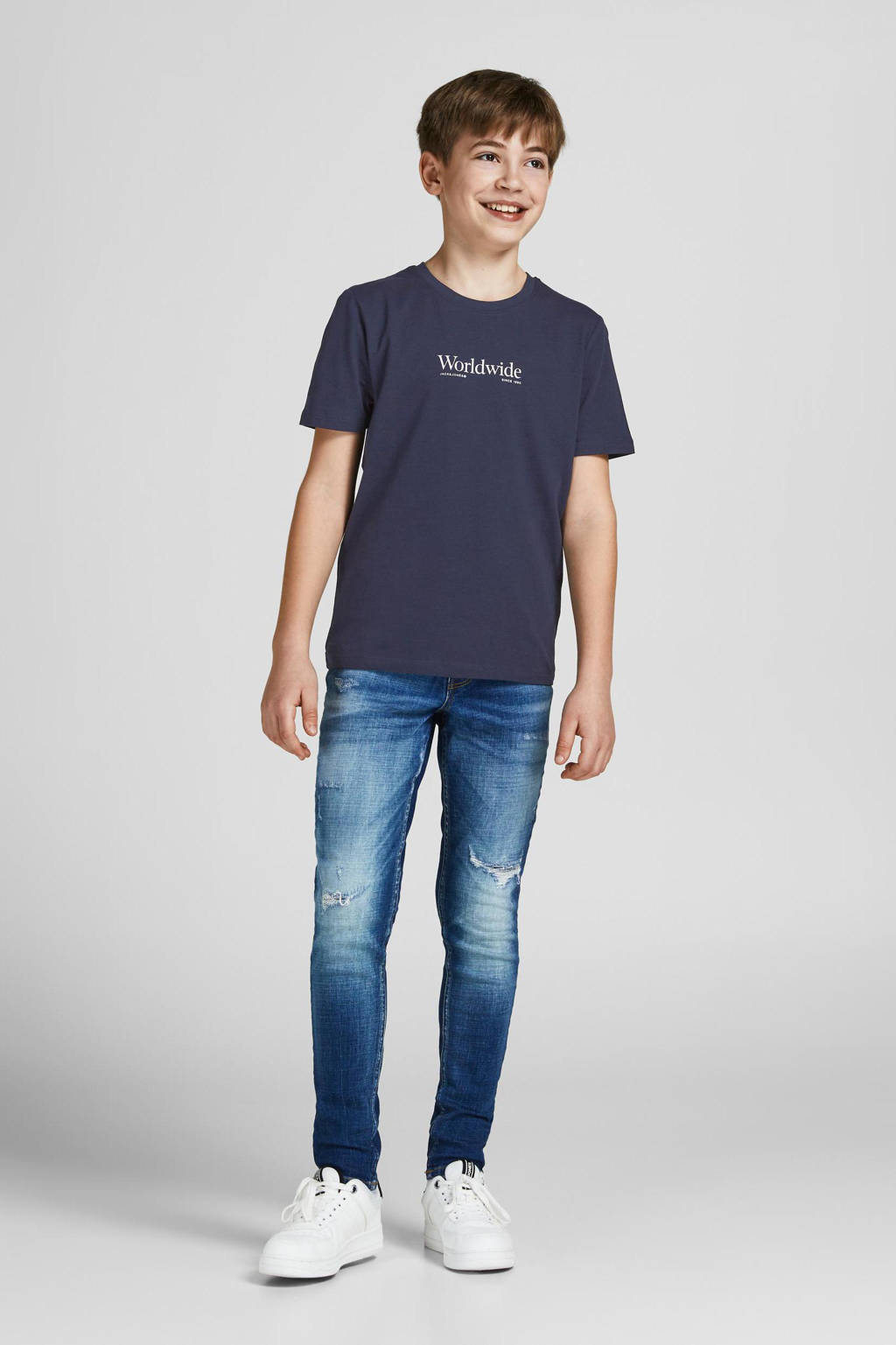 JACK & JONES T-shirt JORWORLDWIDE donkerblauw