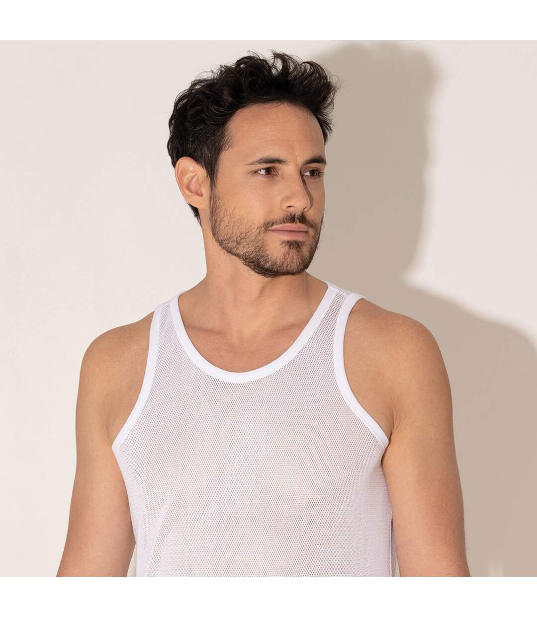 Débardeur homme maille aérée coton
