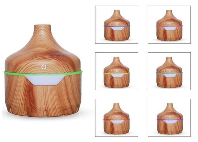 Luftfugter/Aroma Diffuser i trædesign 300ml, Lyst træ
