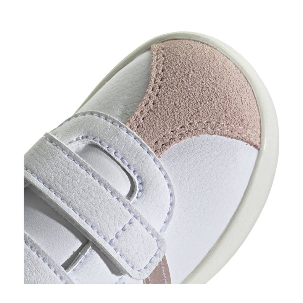 adidas VL Courtsneakers wit/roze/turquoise