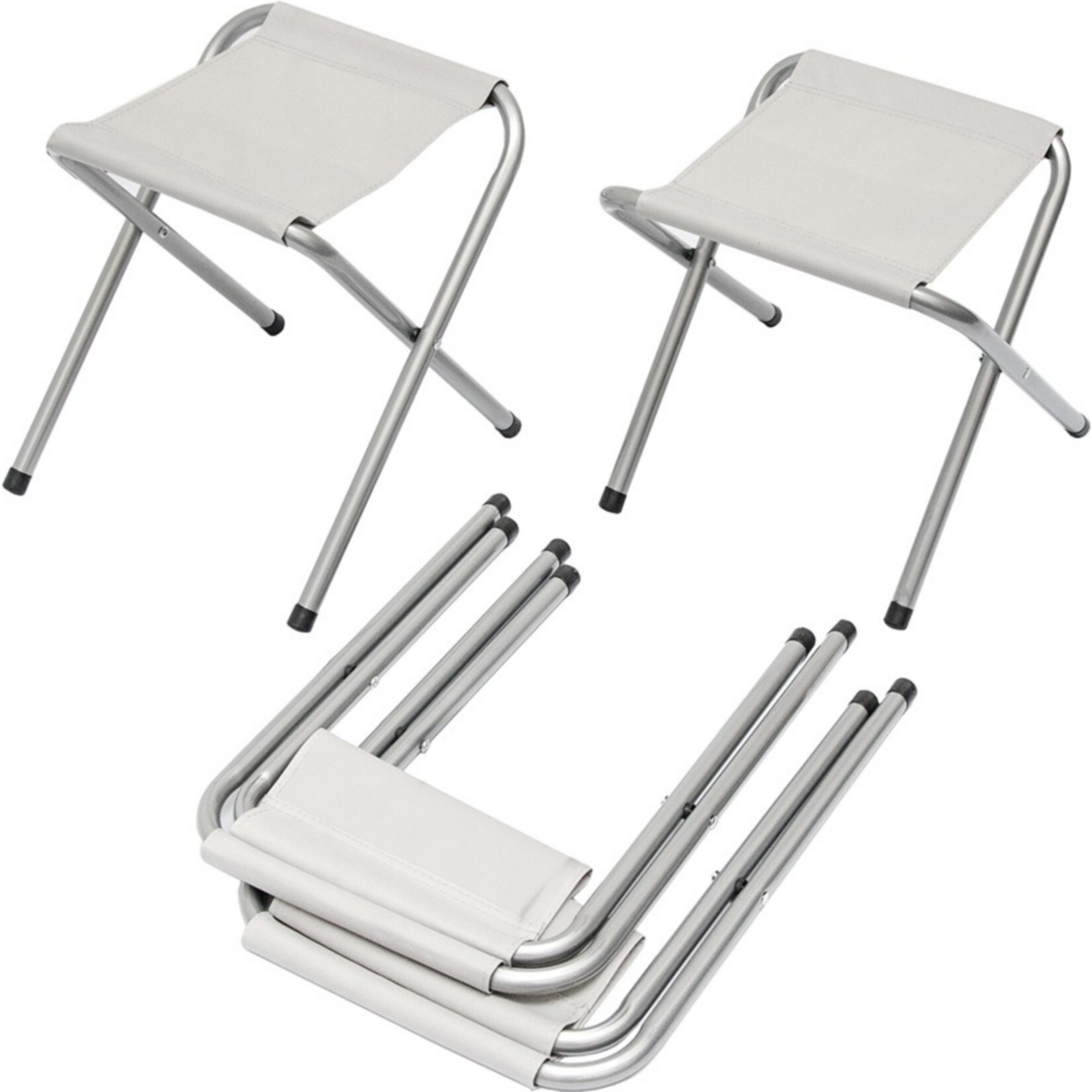 Klappbarer höhenverstellbarer Campingtisch 120x60x70cm inkl. 4 Falthocker Campingtischset Kofferform