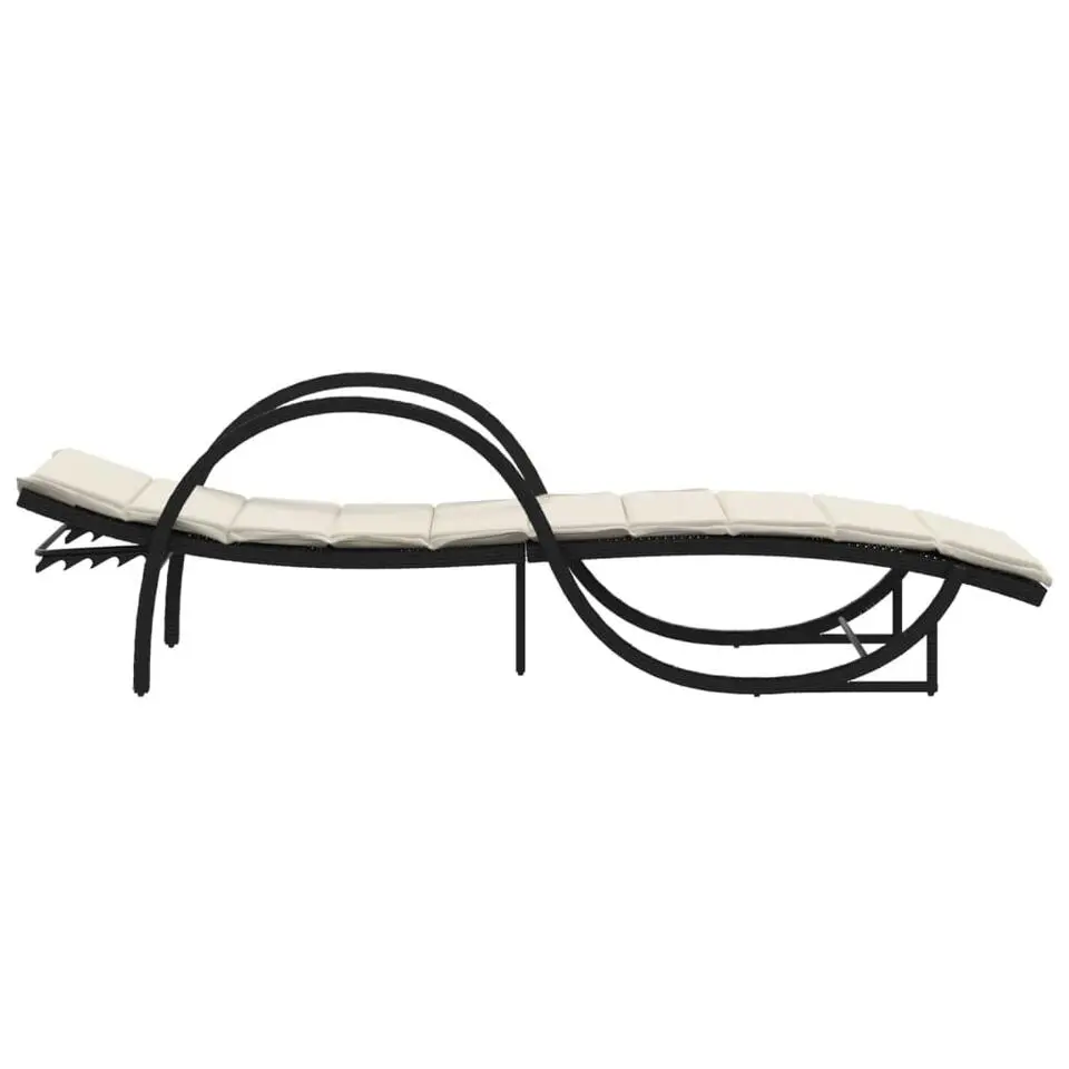 vidaXL - Ligbed - Zwart - Poly rattan