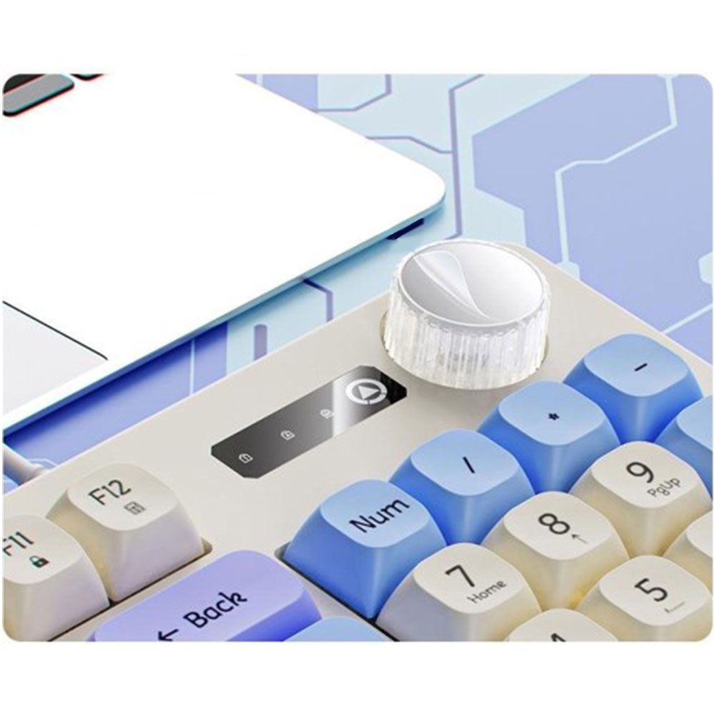 Kabelgebundene USB Gaming Tastatur Mechanisches Keyboard (QWERTY) mit Zahlenblock und RGB Beleuchtung inkl. USB-Maus - Grau