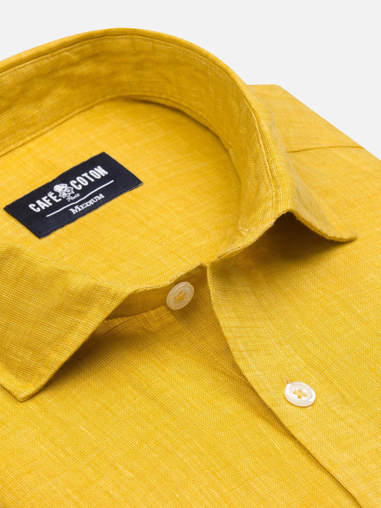 Chemise Olaf en lin jaune