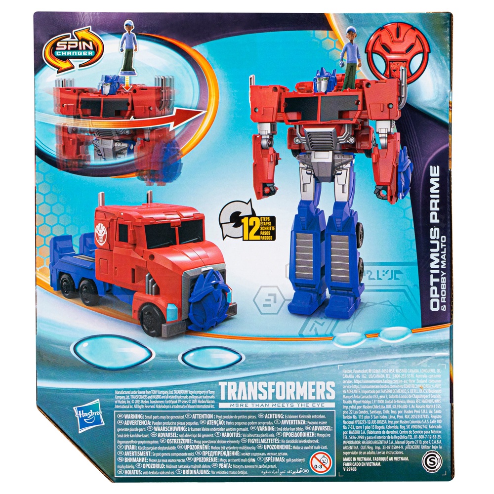 Transformers: EarthSpark Spin Changer Optimus Prime & Robby Malto Actionfiguren